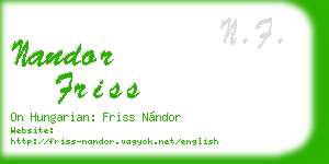 nandor friss business card